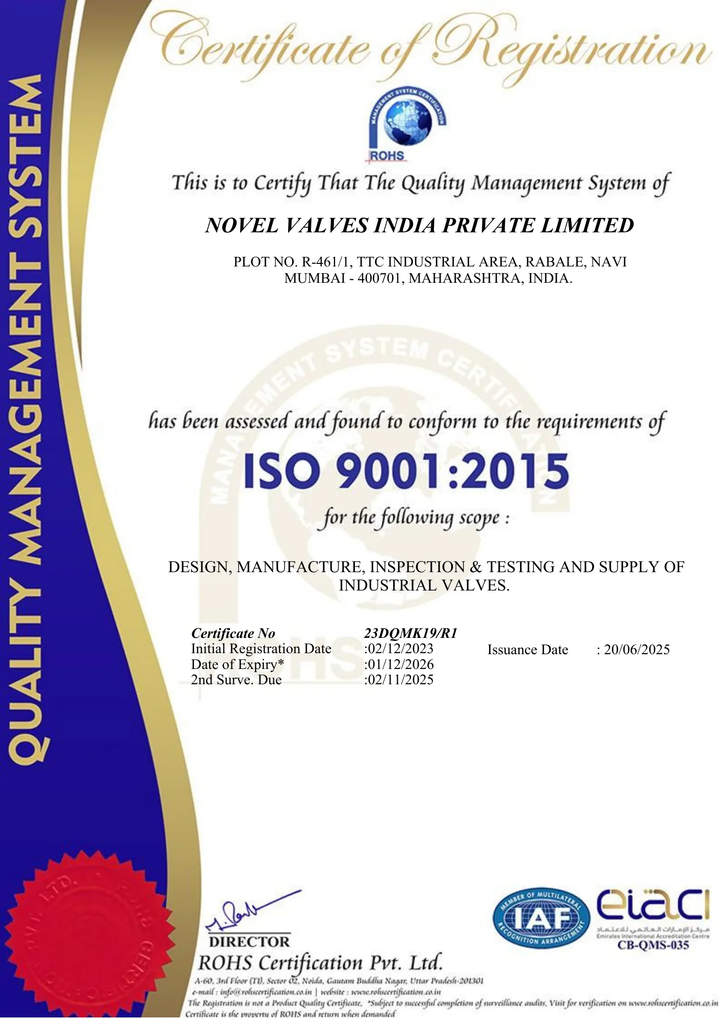 ISO Certificate